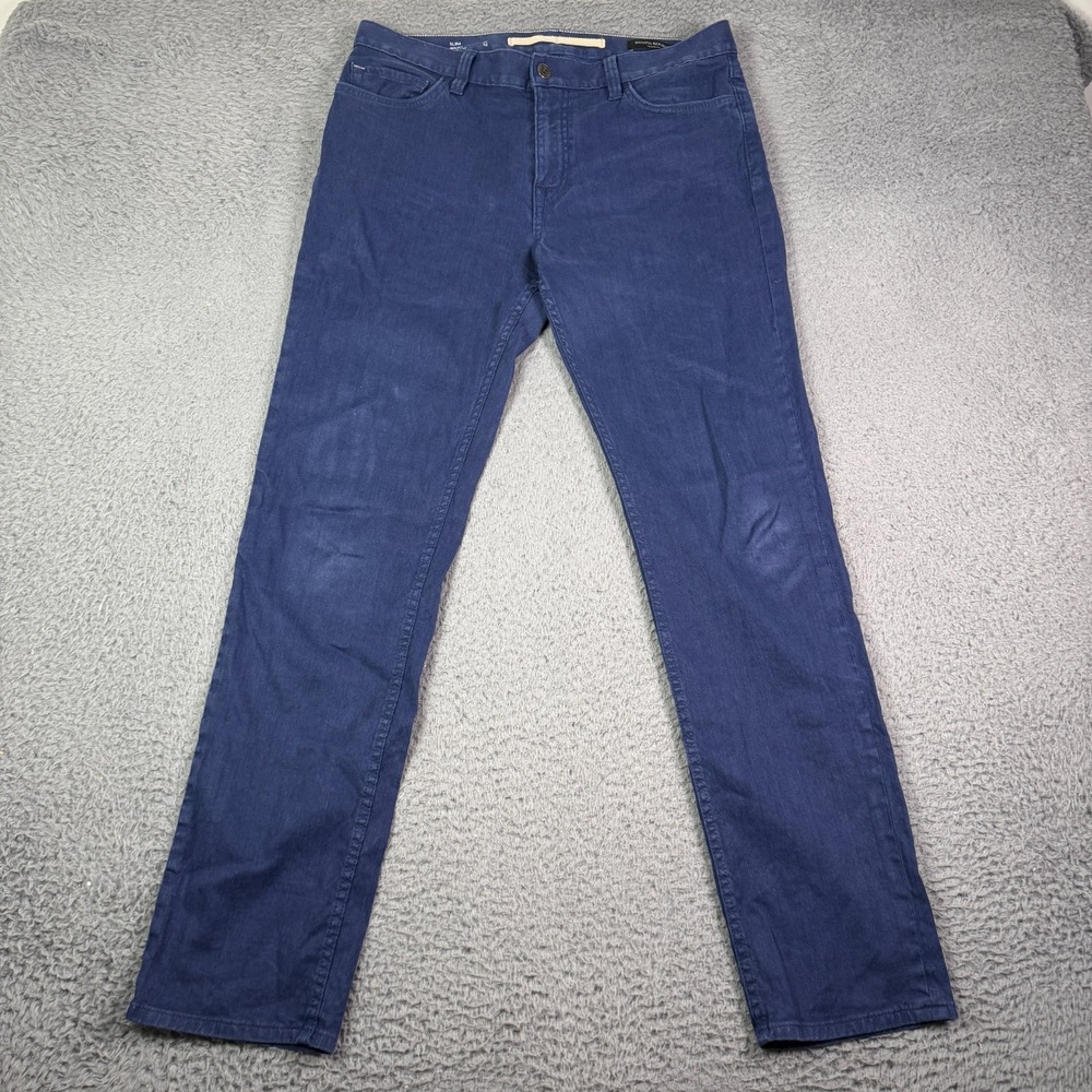 Banana Republic Traveler Linen Blend Pants Mens 32x32 Blue Chino Beach